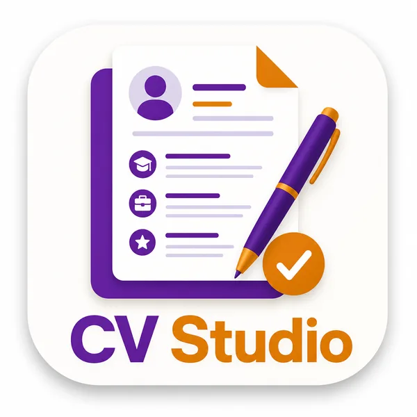 CV Studio icon — a professional CV document with a pen