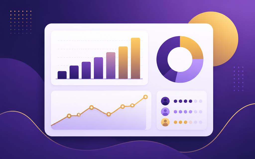 HR Metrics Studio dashboard with bar charts, donut chart and trend line